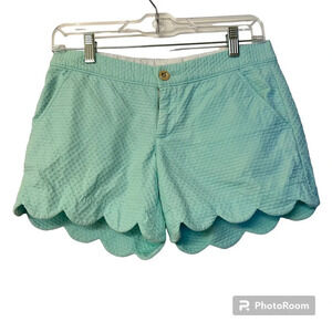 Lilly Pulitzer The Buttercup Shorts Women's 00 Sea Foam Green Tulip Hem Preppy